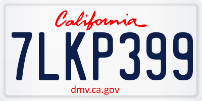 CA license plate 7LKP399