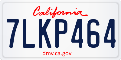 CA license plate 7LKP464