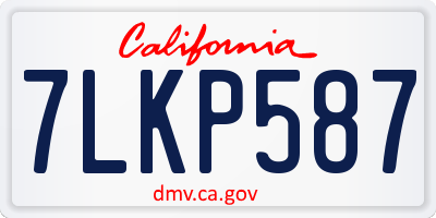 CA license plate 7LKP587