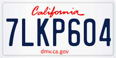 CA license plate 7LKP604