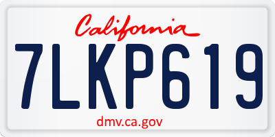 CA license plate 7LKP619