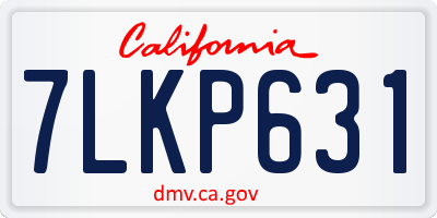 CA license plate 7LKP631
