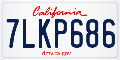CA license plate 7LKP686