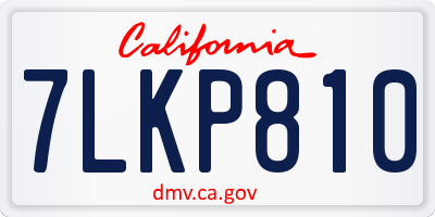 CA license plate 7LKP810
