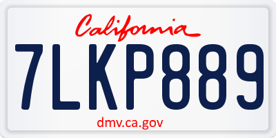 CA license plate 7LKP889