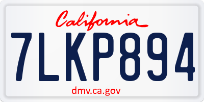 CA license plate 7LKP894