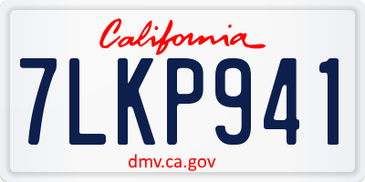 CA license plate 7LKP941