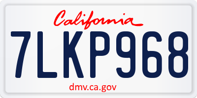 CA license plate 7LKP968