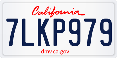CA license plate 7LKP979