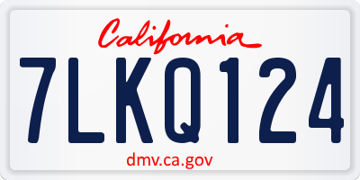 CA license plate 7LKQ124