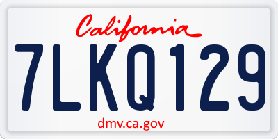 CA license plate 7LKQ129