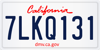 CA license plate 7LKQ131