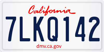 CA license plate 7LKQ142