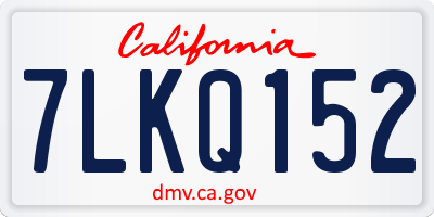 CA license plate 7LKQ152