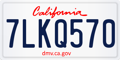 CA license plate 7LKQ570