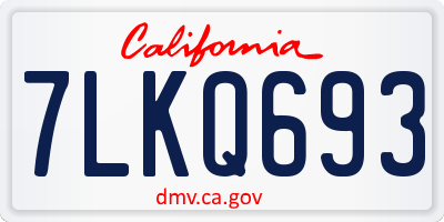 CA license plate 7LKQ693