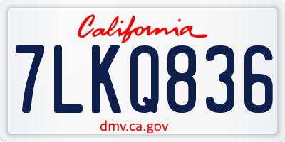 CA license plate 7LKQ836