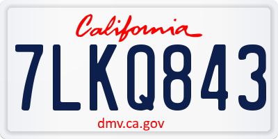 CA license plate 7LKQ843