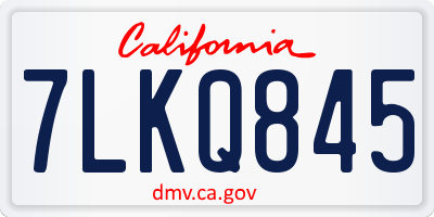 CA license plate 7LKQ845