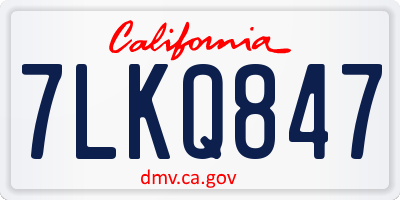 CA license plate 7LKQ847