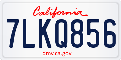 CA license plate 7LKQ856