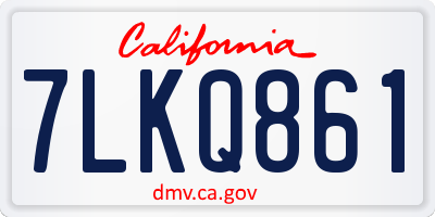 CA license plate 7LKQ861