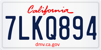 CA license plate 7LKQ894