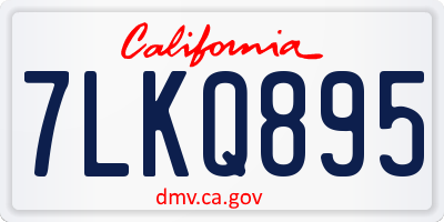CA license plate 7LKQ895