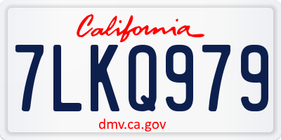 CA license plate 7LKQ979