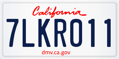 CA license plate 7LKR011
