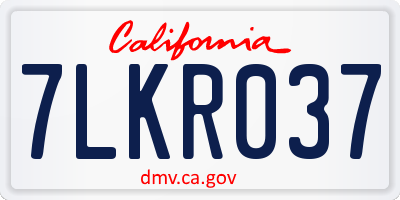 CA license plate 7LKR037
