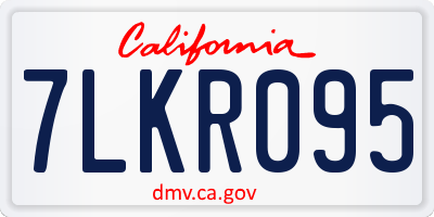 CA license plate 7LKR095
