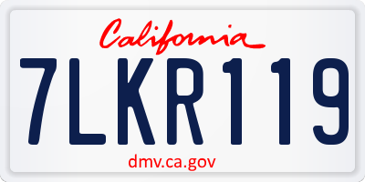CA license plate 7LKR119