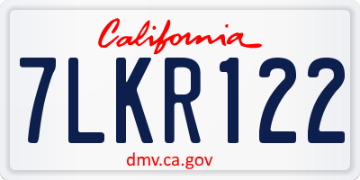 CA license plate 7LKR122