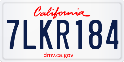 CA license plate 7LKR184