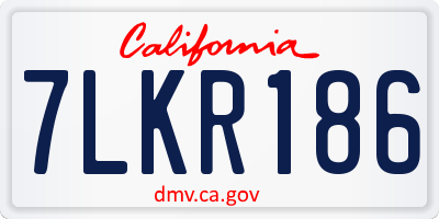 CA license plate 7LKR186