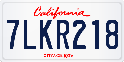 CA license plate 7LKR218