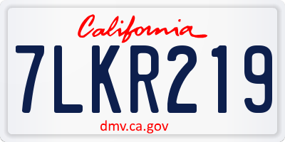 CA license plate 7LKR219