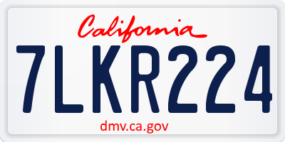 CA license plate 7LKR224
