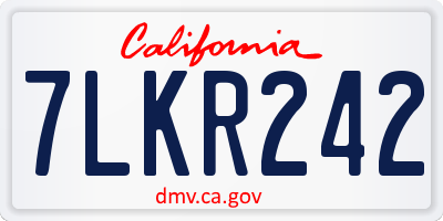 CA license plate 7LKR242