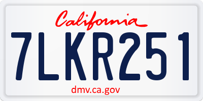 CA license plate 7LKR251