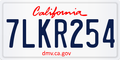 CA license plate 7LKR254