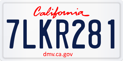 CA license plate 7LKR281