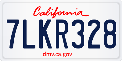 CA license plate 7LKR328