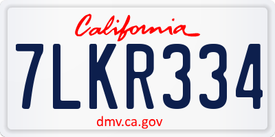 CA license plate 7LKR334