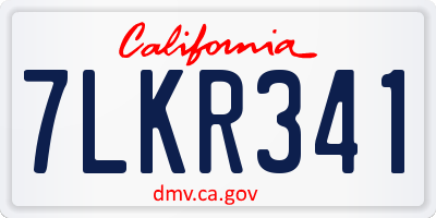CA license plate 7LKR341