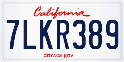 CA license plate 7LKR389