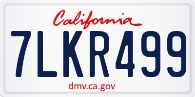CA license plate 7LKR499