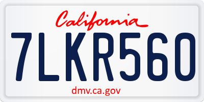 CA license plate 7LKR560