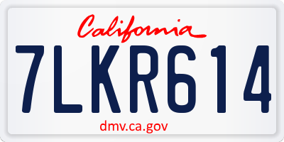 CA license plate 7LKR614